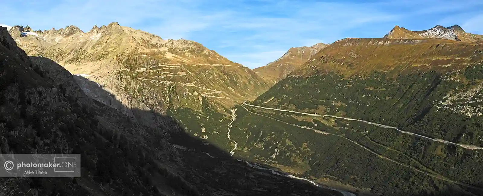 Blick Richtung Rhonegletscher und Furkapass