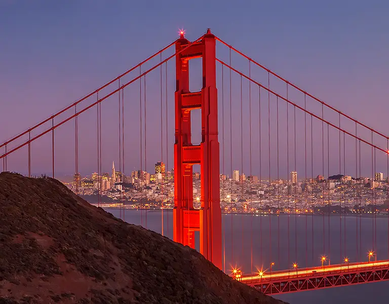 Fotostudio Meiningen: Golden Gate Bridge bei Nacht (Ausschnitt)