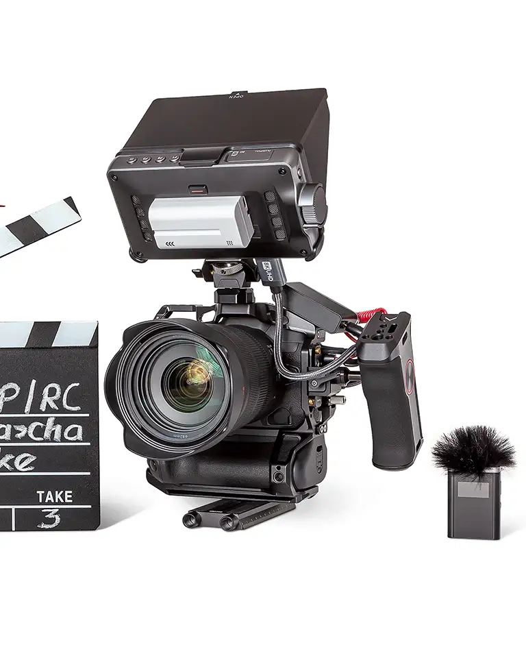 Videotechnik: Actioncams, Bridgekamera, Drohne, Filmklappe, Vollformatkamera, Mikrofone - Referenzen von Filmproduktionen, Videoproduktionen, Videodrehs und Postproduktionen